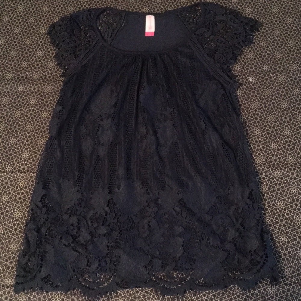 Lace and cotton cap sleeve Flowy tee